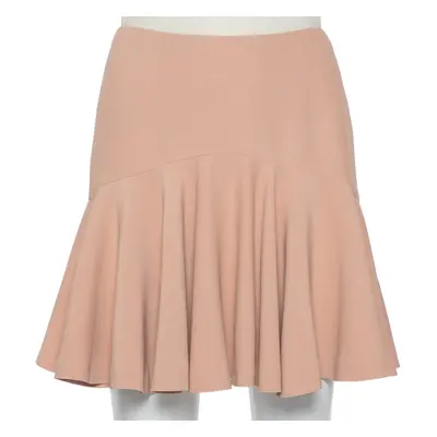 Alexander McQueen Beige Crepe Ruffle Mini Skirt