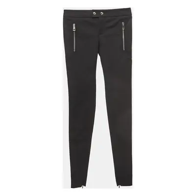 Gucci Black Cotton Zipper Detail Skinny Pants