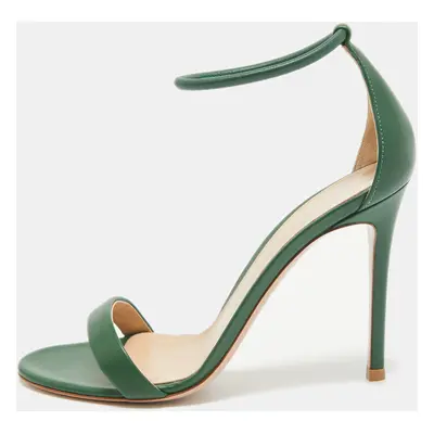 Gianvito Rossi Green Leather Ankle Cuff Sandals Size 36.5