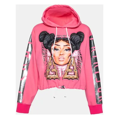 Fendi Pink Knit Nicki Minaj Printed and Embroidered Hoodie