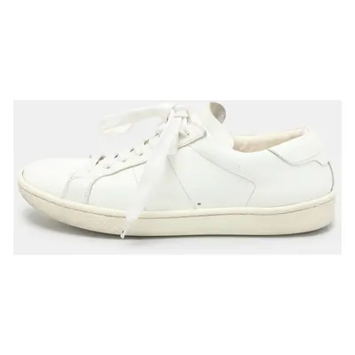 Saint Laurent White Leather Low Top Sneakers Size