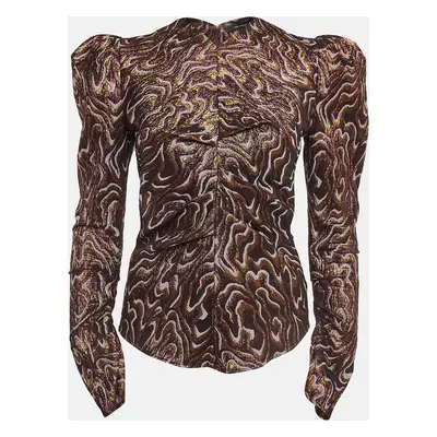 Isabel Marant Metallic Patterned Lurex Ruched Top