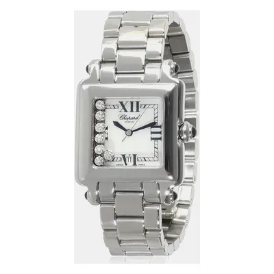 Chopard White Mother of Pearl Diamond Stainless Steel Happy Sport 27/8349-23 Quartz Women's Wris