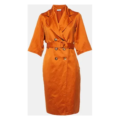 Saint Laurent Orange Cotton Blend Trench Coat