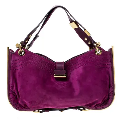 Jimmy Choo Purple Suede and Leather Alex Shoulder Bag