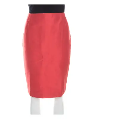 Escada Burnt Orange Silk Pencil Skirt