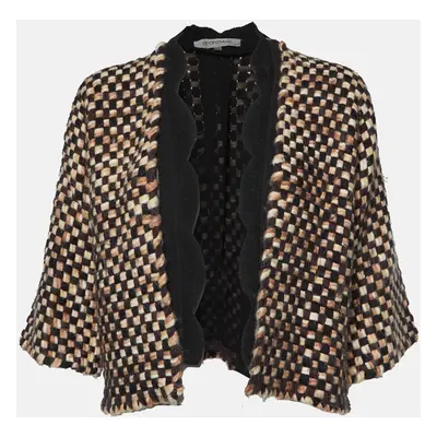 Sportmax Multicolor Checked Wool Blend Open Front Jacket