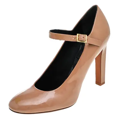 Celine Beige Patent Leather Mary Jane Pumps Size