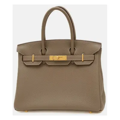 Hermes Etoupe Togo Birkin Handbag