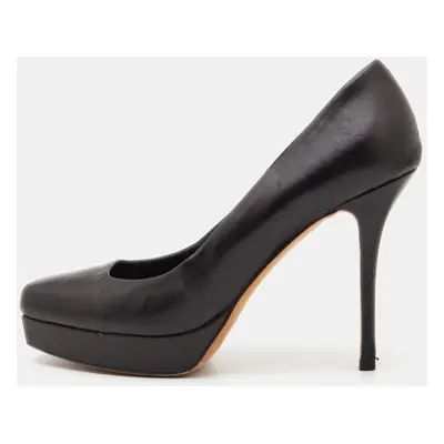 Gucci Black Leather Tile Platform Pumps Size