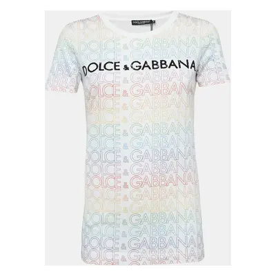 Dolce & Gabbana Multicolor Logo Print Cotton T-Shirt