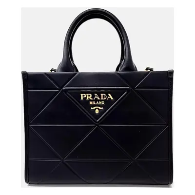 Prada Black Leather Tote & Shoulder Bag