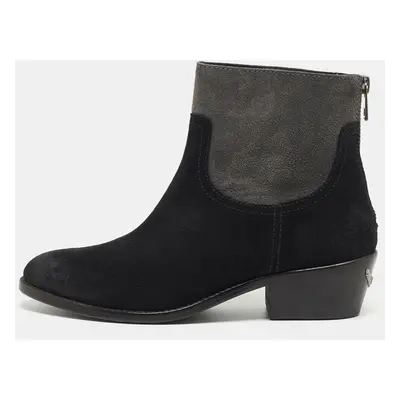 Zadig & Voltaire Black/Grey Suede Ankle Boots Size