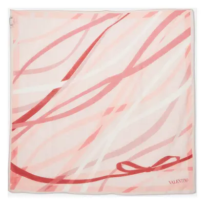 Valentino Pink Printed Cotton Blend Scarf