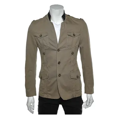 Just Cavalli Brown Cotton Cargo Pocket Button Front Jacket