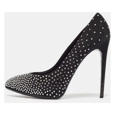 Dolce & Gabbana Black Suede Crystal Embellished Pumps Size