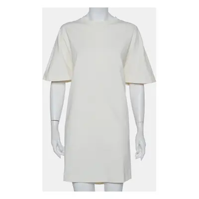 Balenciaga Off White Cotton Knit Oversized T-Shirt Dress