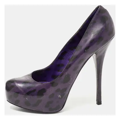 Dolce & Gabbana Purple/Black Patent Leather Platform Pumps Size