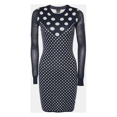 Joseph Navy Blue Spot Jacquard Knit Romelie Mini Dress