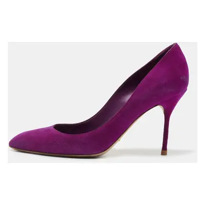 Sergio Rossi Purple Suede Pointed Toe Pumps Size