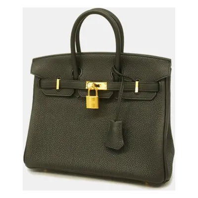 Hermes Black Togo Birkin stamp handbag