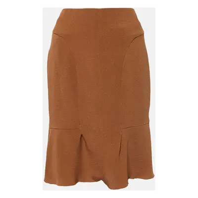 Marni Brown Crepe Double Silk Mini Skirt