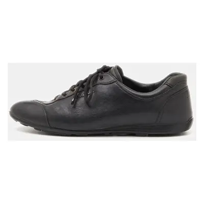 Prada Sport Black Leather Low Top Sneakers Size