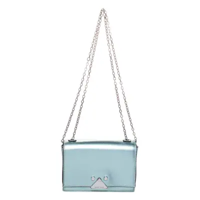 Emporio Armani Metallic Mint Green Leather Chain Shoulder Bag