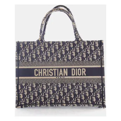 Dior Blue Oblique Canvas Medium Book Tote Bag