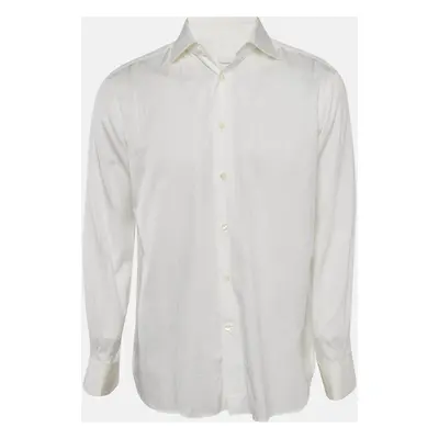 Ermenegildo Zegna White Stripe Cotton Regular Fit Shirt