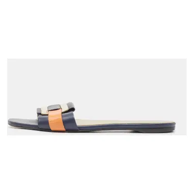 Roger Vivier Multicolor Leather Vivier Flat Slides Size