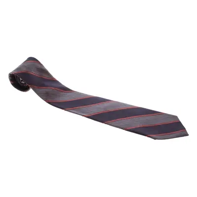 Valentino Brown Diagonal Striped Traditional Silk Tie