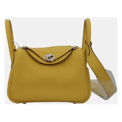 Hermes Sun Clemence Leather Mini Lindy Bag