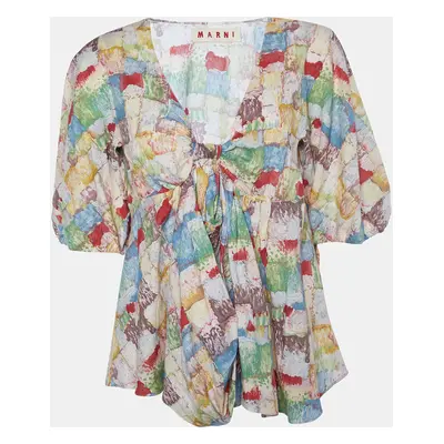 Marni Multicolor Printed Cotton Oversized Top