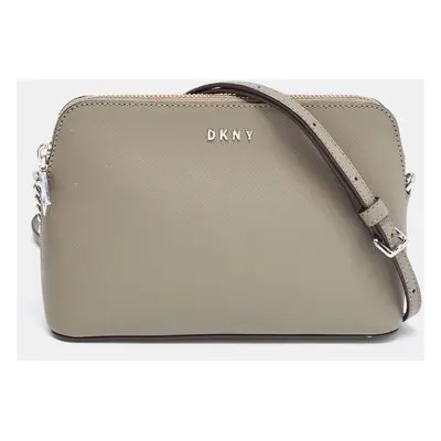 DKNY Grey Leather Bryant Dome Crossbody Bag