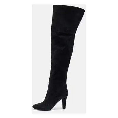 Jimmy Choo Black Suede Knee Length Boots Size 39.5