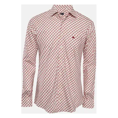 Burberry Red Checked Cotton Long Sleeve Shirt