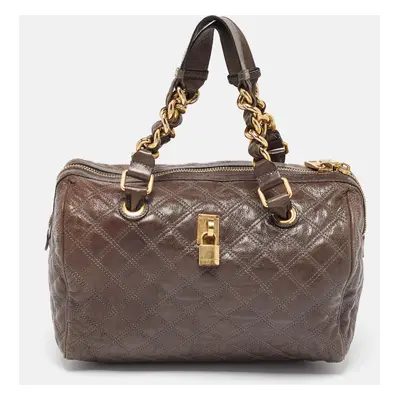 Marc Jacobs Beige Quilted Leather Westside Boston Bag