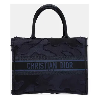 Dior Camouflage Embroidered Canvas Medium Book Tote Bag