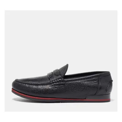 Dolce & Gabbana Black Leather Slip On Loafers Size