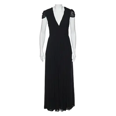 Class by Roberto Cavalli Black Jersey Ruched Maxi Dress