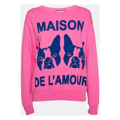 Gucci Pink Maison de l'Amour Bosco and Orso Printed Cotton Sweatshirt