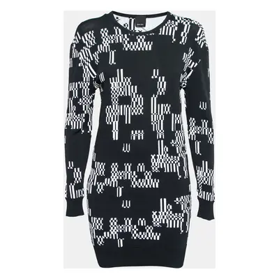 Josh Goot Monochrome Pixel Intarsia Knit Glitch Sweater Dress