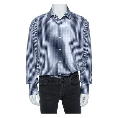 Tom Ford Blue Gingham Check Cotton Shirt