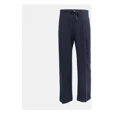 Giorgio Armani Navy Blue Rayon Wide Leg Pants