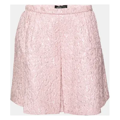 Giambattista Valli Pink Floral Jacquard Pleated Mini Skirt