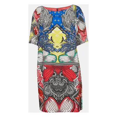 Class by Roberto Cavalli Multicolor Printed Crepe Mini Shift Dress