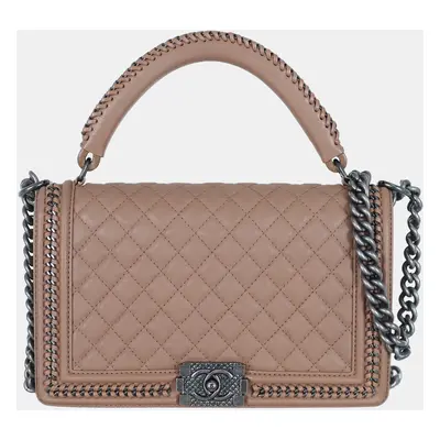 Chanel Nude Pink New Medium Boy Bag With Handle