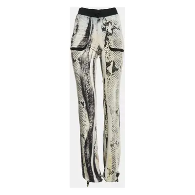 Roberto Cavalli Grey Python Skin Print Jersey Joggers