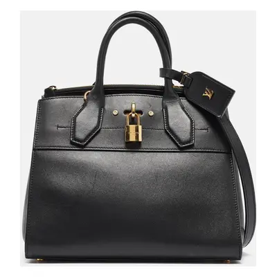 Louis Vuitton Black Leather City Steamer PM Bag